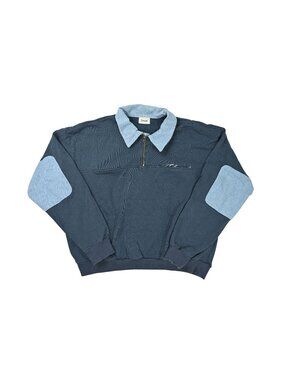 Elwood Long Sleeve Quarter Zip Sweatshirt in Blue